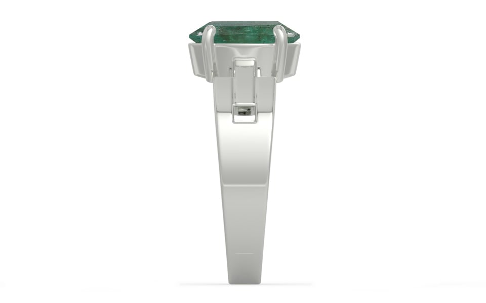 Sterling Silver Emerald Ring Fine Quality (R8)