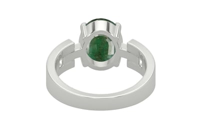 Sterling Silver Emerald Ring Fine Quality (R8)