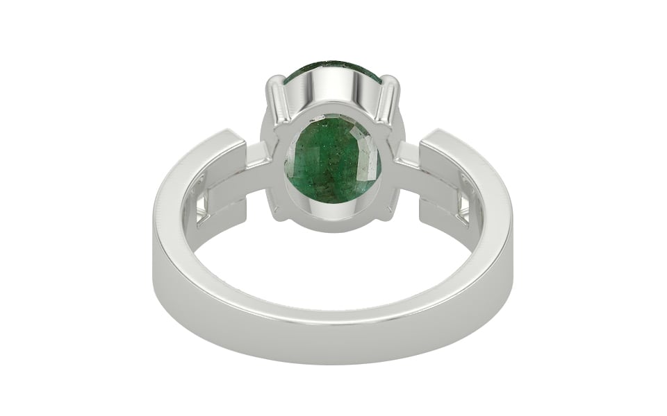 Sterling Silver Emerald Ring Fine Quality (R8)