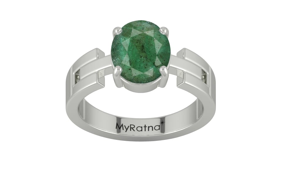 Sterling Silver Emerald Ring Fine Quality (R8)