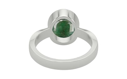 Sterling Silver Emerald Ring Fine Quality (R9)