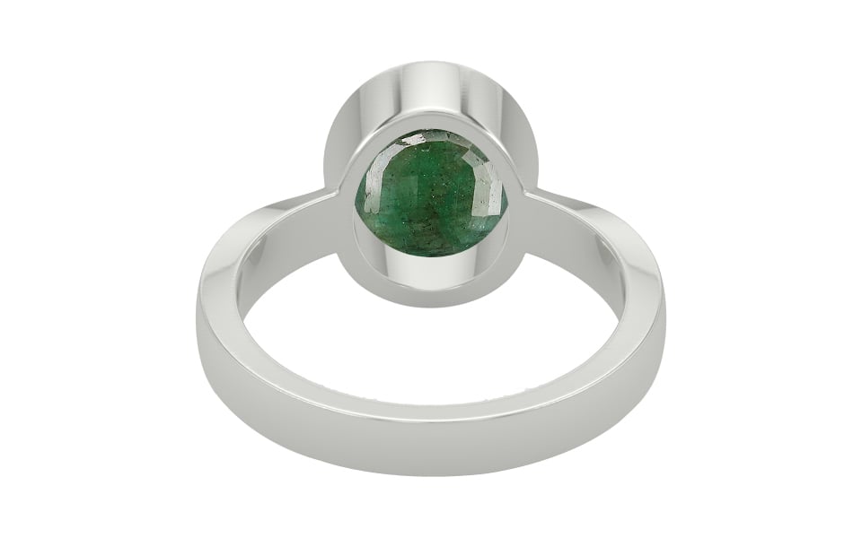 Sterling Silver Emerald Ring Fine Quality (R9)