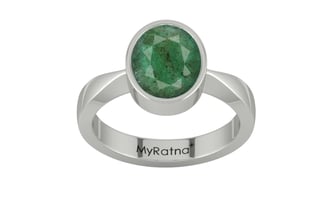 Sterling Silver Emerald Ring Fine Quality (R9)