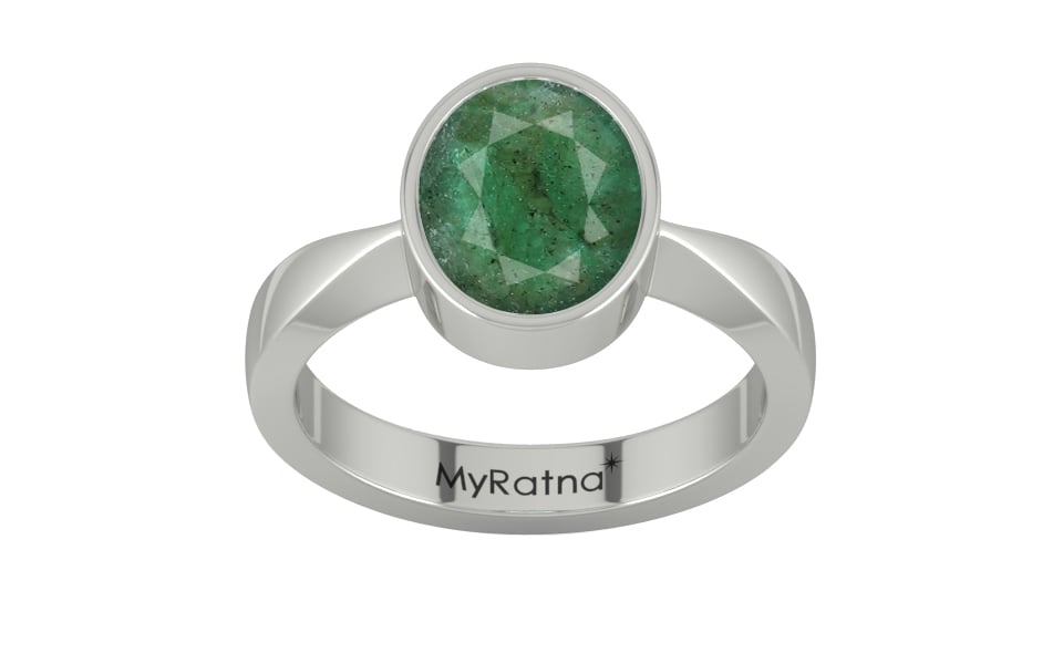 Sterling Silver Emerald Ring Fine Quality (R9)