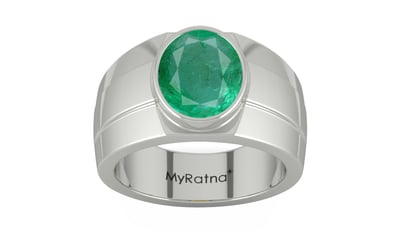 Sterling Silver Emerald Ring Limited Quality (R1)