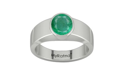 Sterling Silver Emerald Ring Limited Quality (R10)