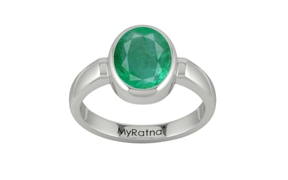 Sterling Silver Emerald Ring Limited Quality (R6)