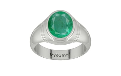 Sterling Silver Emerald Ring Limited Quality (R7)