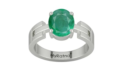 Sterling Silver Emerald Ring Limited Quality (R8)