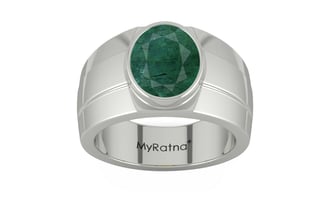 Sterling Silver Emerald Ring Prime Quality (R1)