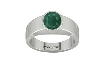 Sterling Silver Emerald Ring Prime Quality (R10)