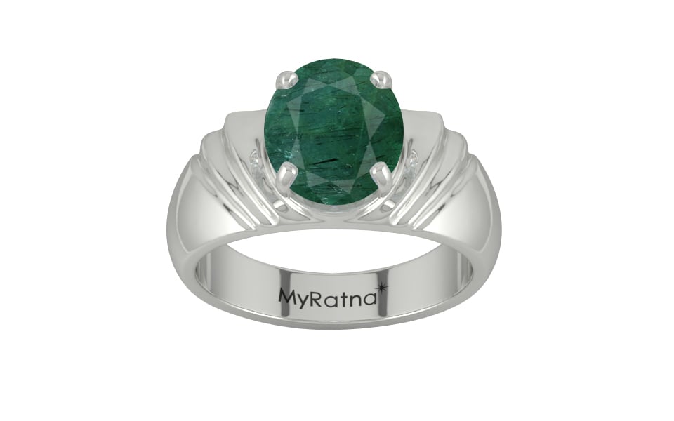 Sterling Silver Emerald Ring Prime Quality (R4)