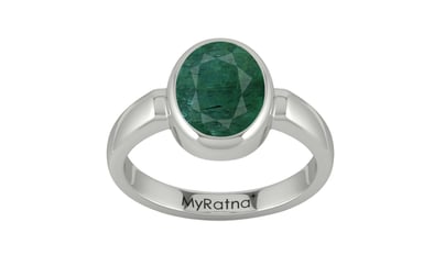 Sterling Silver Emerald Ring Prime Quality (R6)