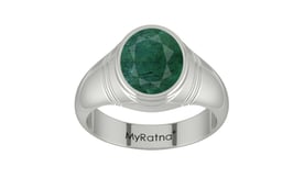 Sterling Silver Emerald Ring Prime Quality (R7)