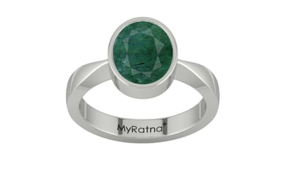 Sterling Silver Emerald Ring Prime Quality (R9)