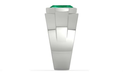 Sterling Silver Emerald Ring Rare Quality (R1)