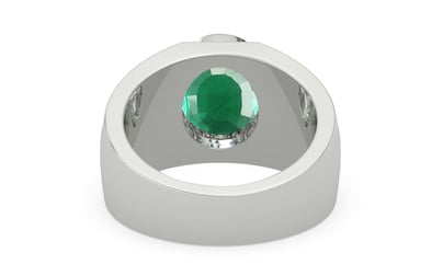 Sterling Silver Emerald Ring Rare Quality (R1)