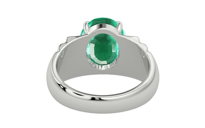 Sterling Silver Emerald Ring Rare Quality (R4)