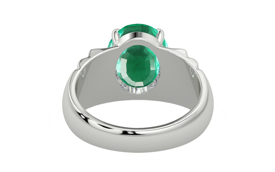 Sterling Silver Emerald Ring Rare Quality (R4)