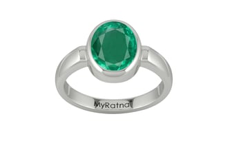 Sterling Silver Emerald Ring Rare Quality (R6)