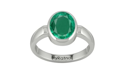 Sterling Silver Emerald Ring Rare Quality (R6)