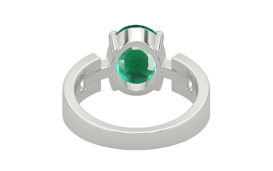 Sterling Silver Emerald Ring Rare Quality (R8)