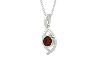 Sterling Silver Hessonite Garnet Pendant Fine Quality (P1)