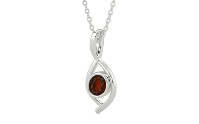 Sterling Silver Hessonite Garnet Pendant Fine Quality (P1)