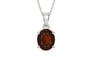 Sterling Silver Hessonite Garnet Pendant Fine Quality (P10)
