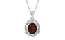 Sterling Silver Hessonite Garnet Pendant Fine Quality (P5)