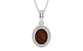 Sterling Silver Hessonite Garnet Pendant Fine Quality (P7)