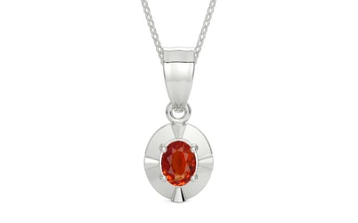 Sterling Silver Hessonite Garnet Pendant Limited Quality (P11)
