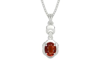 Sterling Silver Hessonite Garnet Pendant Limited Quality (P6)