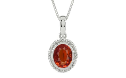 Sterling Silver Hessonite Garnet Pendant Limited Quality (P7)