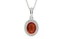 Sterling Silver Hessonite Garnet Pendant Limited Quality (P7)