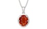 Sterling Silver Hessonite Garnet Pendant Limited Quality (P8)
