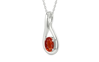 Sterling Silver Hessonite Garnet Pendant Limited Quality (P9)