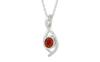 Sterling Silver Hessonite Garnet Pendant Prime Quality (P1)