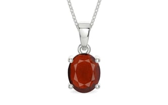 Sterling Silver Hessonite Garnet Pendant Prime Quality (P10)
