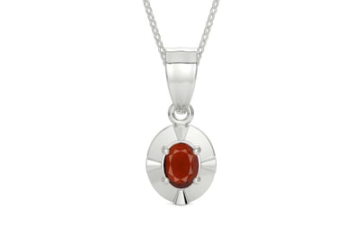 Sterling Silver Hessonite Garnet Pendant Prime Quality (P11)