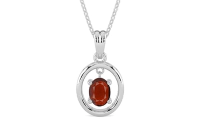 Sterling Silver Hessonite Garnet Pendant Prime Quality (P2)