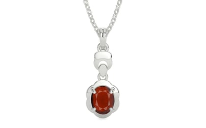 Sterling Silver Hessonite Garnet Pendant Prime Quality (P6)