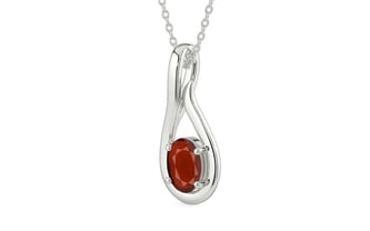Sterling Silver Hessonite Garnet Pendant Prime Quality (P9)