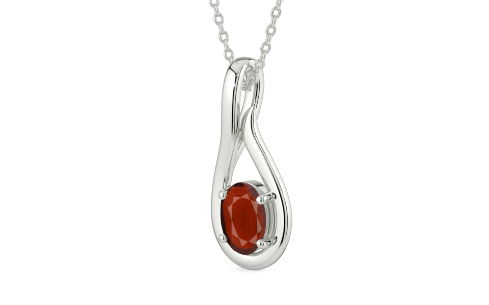 Sterling Silver Hessonite Garnet Pendant Prime Quality (P9)