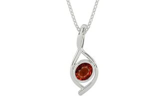 Sterling Silver Hessonite Garnet Pendant Rare Quality (P1)