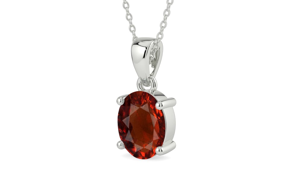 Sterling Silver Hessonite Garnet Pendant Rare Quality (P10)