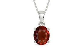 Sterling Silver Hessonite Garnet Pendant Rare Quality (P10)