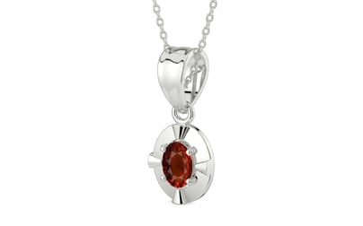 Sterling Silver Hessonite Garnet Pendant Rare Quality (P11)