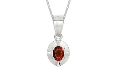 Sterling Silver Hessonite Garnet Pendant Rare Quality (P11)
