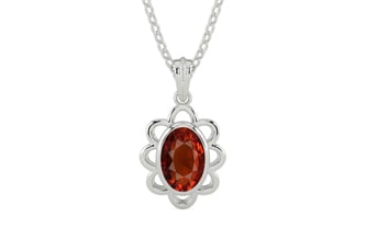 Sterling Silver Hessonite Garnet Pendant Rare Quality (P3)